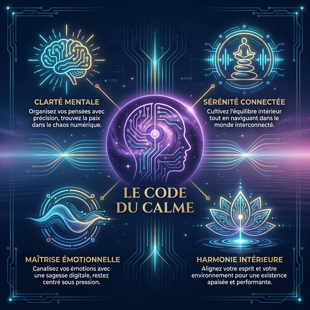 Icône d'un esprit humain stylisé fusionné avec une constellation d'étoiles violet crépuscule (#5E317A), symbolisant la sagesse et la connexion intuitive.