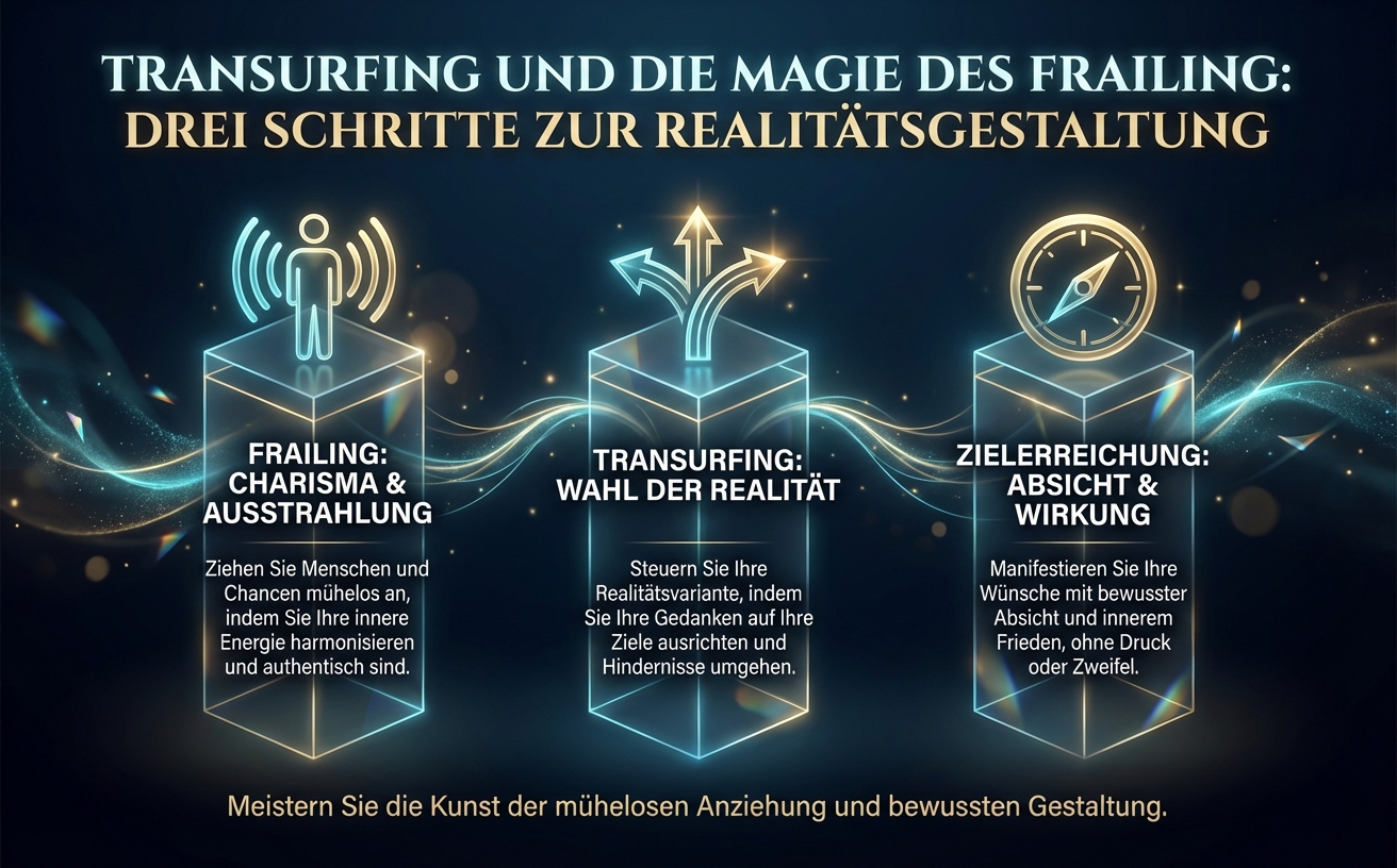 Ein kraftvolles, inspirierendes Bild (970x600). Eine Person blickt entschlossen in eine leuchtende Zukunft, umgeben von aufsteigenden goldenen Lichtpartikeln. Text-Overlay in großen Lettern (Weiß/Gold): "Entfessele deine wahre Präsenz - Ab sofort". Visual Style Guide Compliance: Color Palette: Deep midnight blue (#0B1622), electric cyan glows, champagne gold accents. Lighting: Cinematic lighting with ethereal light trails and glowing energy swirls. Atmosphere: Sophisticated, mystical, professional, and empowering. Elements: Translucent geometric glass shapes, prism reflections, subtle golden bokeh particles. Background: Dark atmospheric gradient with depth and soft smoke textures. Style: High-end photography mixed with digital light-art. No flat colors, no cartoons, no bright backgrounds. High contrast, sharp focus on central subjects.