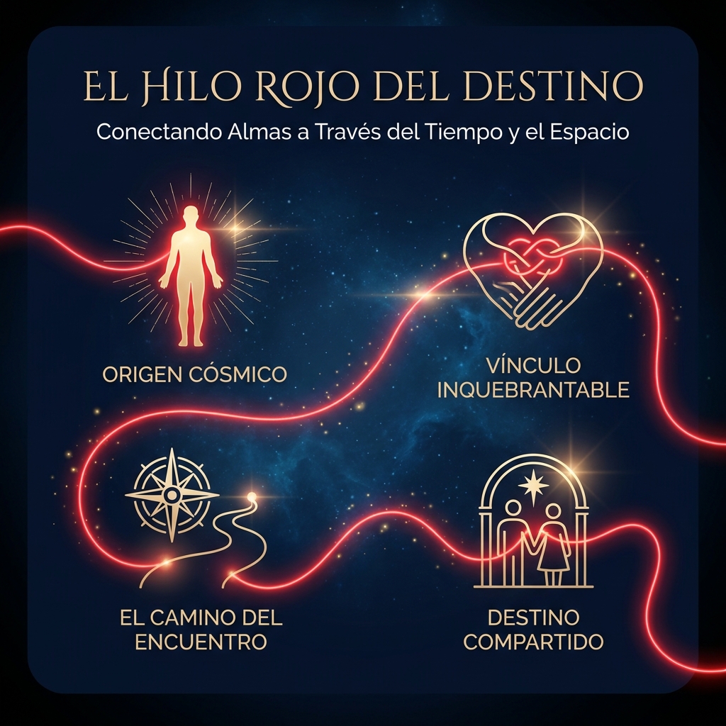 Visual Style Guide for "El Hilo Rojo del Destino". Icono de arte lineal brillante: Una silueta humana estilizada irradiando un aura dorada y rojiza muy sutil.