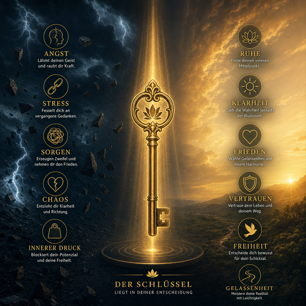 **BRAND STYLE GUIDE – PROJECT: TRANSURFING**
1. **COLOR PALETTE**: Primary Gold `#C9A050`, Earthy Charcoal `#262626`.
2. **ICON STYLE**: Minimalist, elegant line-art icons. Color: Solid Gold.
3. **BACKGROUND STYLE**: High contrast charcoal background with a single god-ray of light.
4. **MOOD**: Sovereign, in control, majestic.

**BILDMOTIV:**
Ein zentriertes, minimalistisches Line-Art-Icon eines antiken, eleganten Schlüssels, der in einem Lichtstrahl leuchtet. Es symbolisiert die Macht, das eigene Schicksal zu lenken. Keine Texte im Bild.